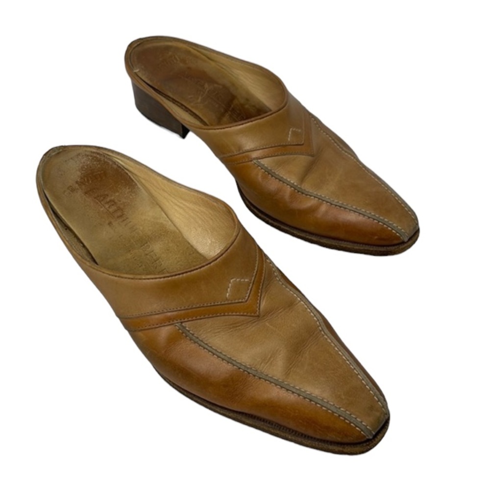 VINTAGE 90s GRAVATI By Arthur Beren Leather Mules